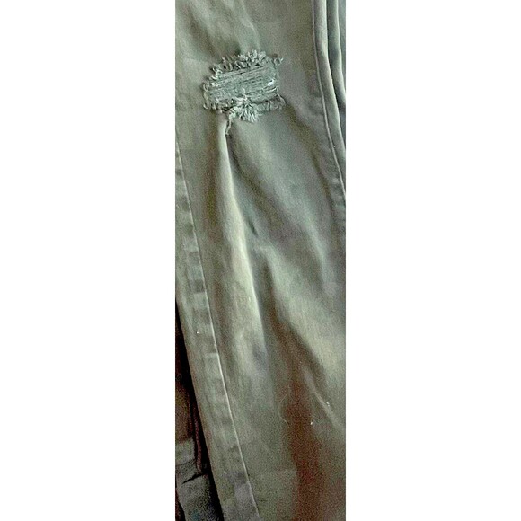 American Eagle Jeans 6 Curvy Super Hi Rise Camo Distressed Green Stretch Denim - Picture 4 of 5